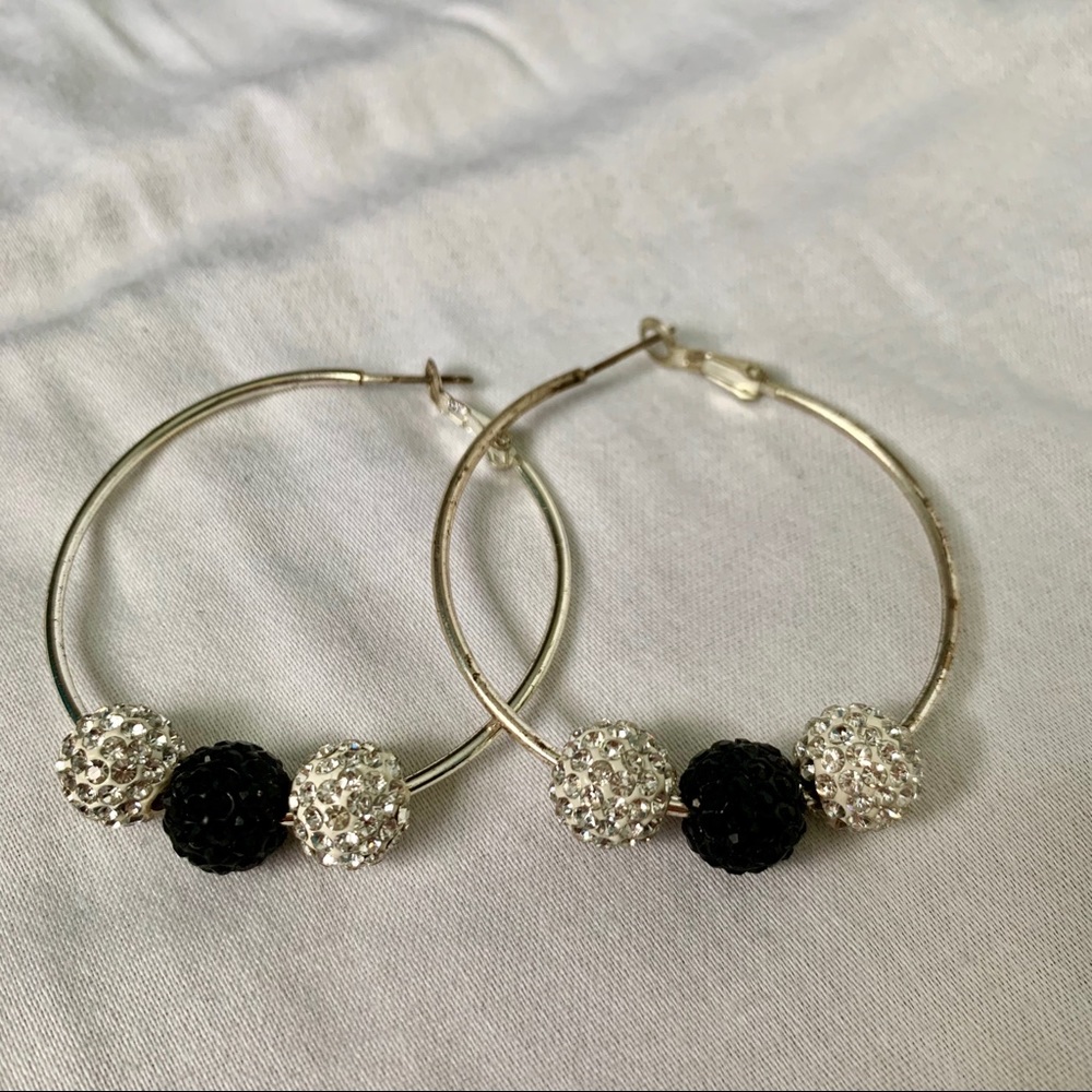 Shambala Silver Hoop Earrings